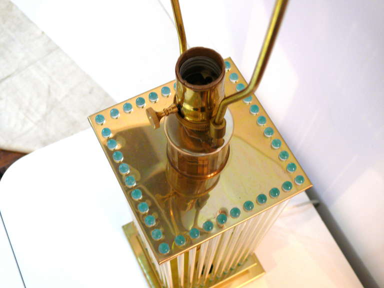 Mid-Century Modern Glass Rod Table Lamp by Sciolari for Lightolier