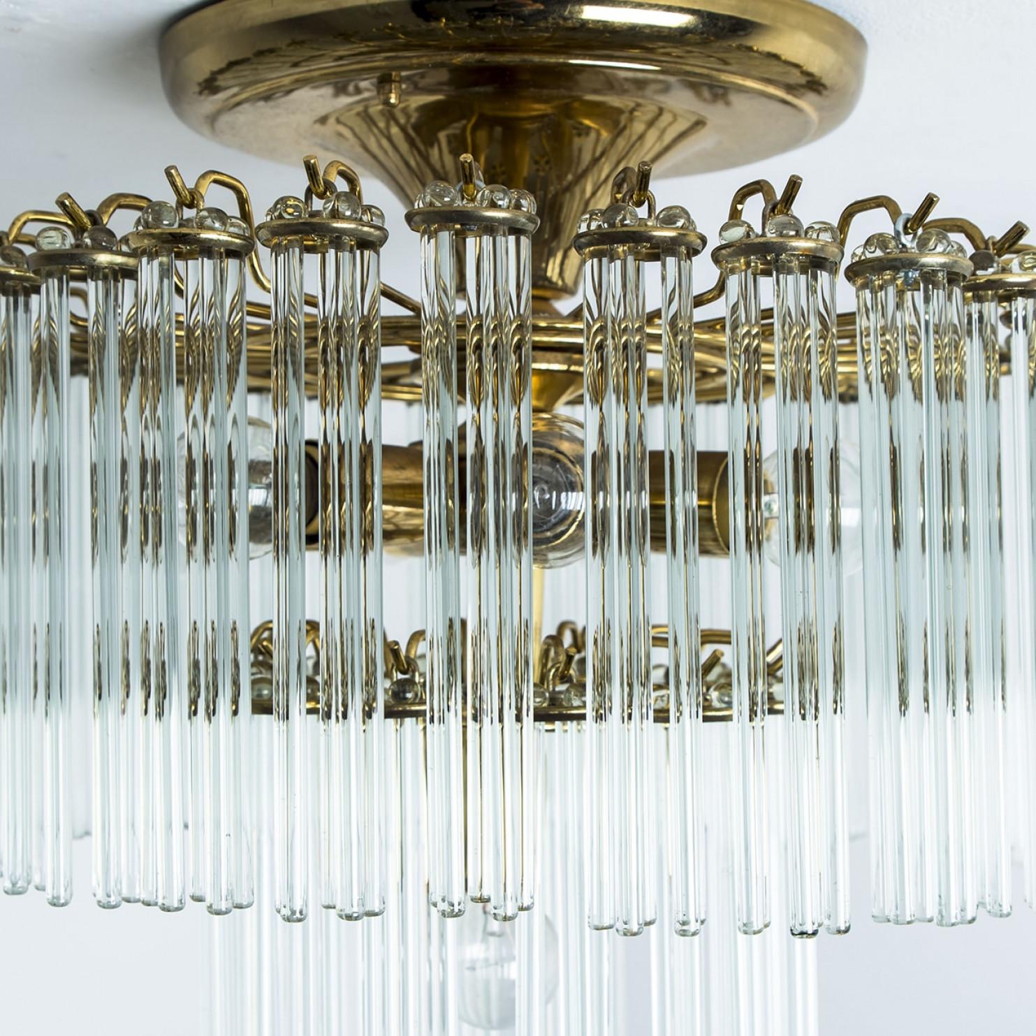 Glass Rod Waterfall Flush Mount Sciolari for Lightolier, Italy 1960 For Sale 2