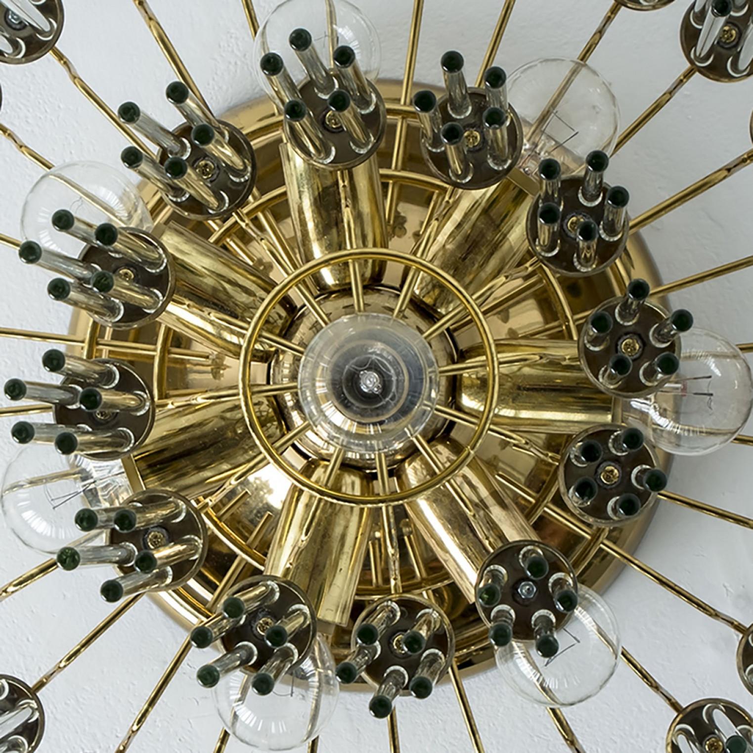 Glass Rod Waterfall Flush Mount Sciolari for Lightolier, Italy 1960 For Sale 5