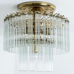 Glass Rod Waterfall Flush Mount Sciolari for Lightolier, Italy 1960
