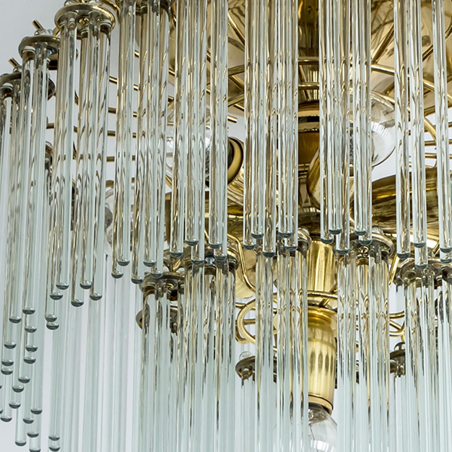 Mid-Century Modern Chute d'eau à tige de verre Sciolari pour Lightolier, Italie 1960 en vente