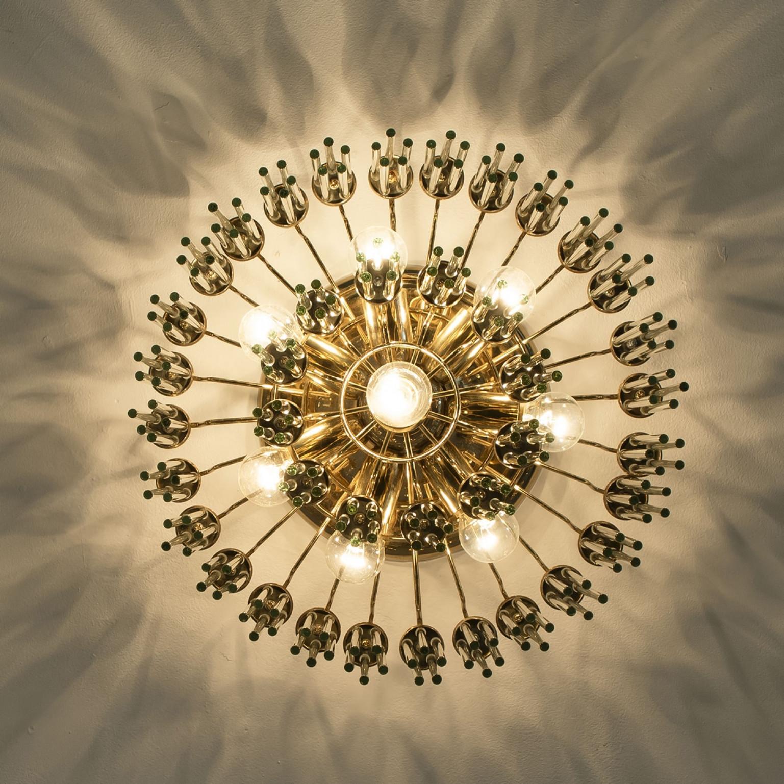 Glass Rod Waterfall Flush Mount Sciolari for Lightolier, Italy 1960 In Good Condition For Sale In Rijssen, NL
