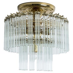 Glass Rod Waterfall Flush Mount Sciolari for Lightolier, Italy 1960