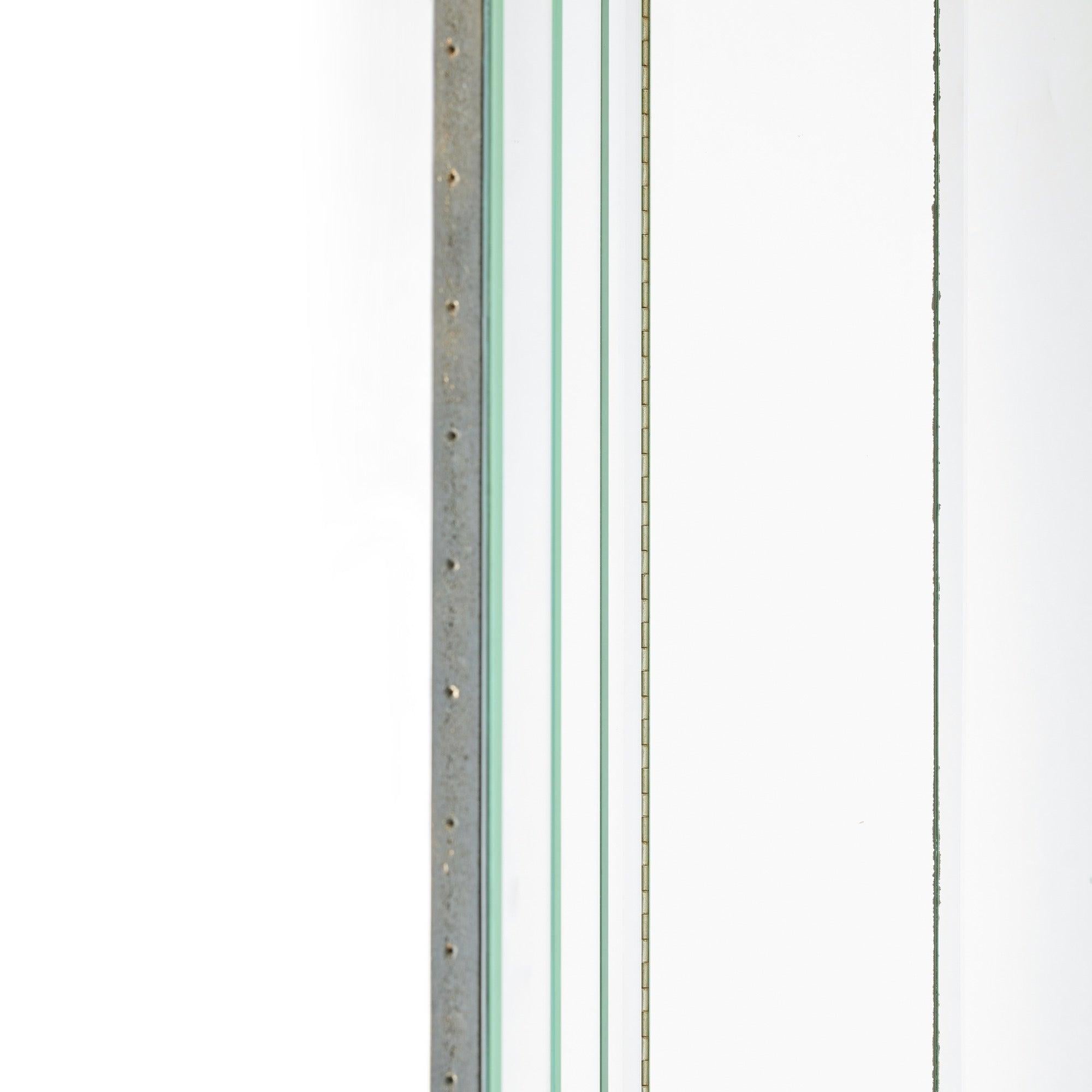 A three panel mirrored screen.