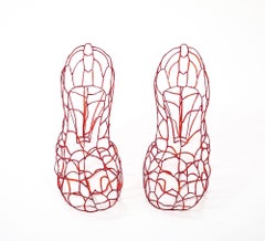 Glass Ruby Slippers by Tina Betz
