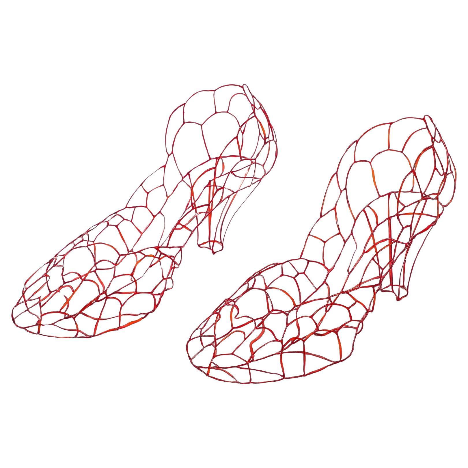 Gläserne Rubinpantoffeln von Tina Betz im Angebot