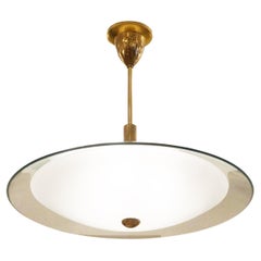 Glass Saucer Chandelier in the Manner of Fontana Arte