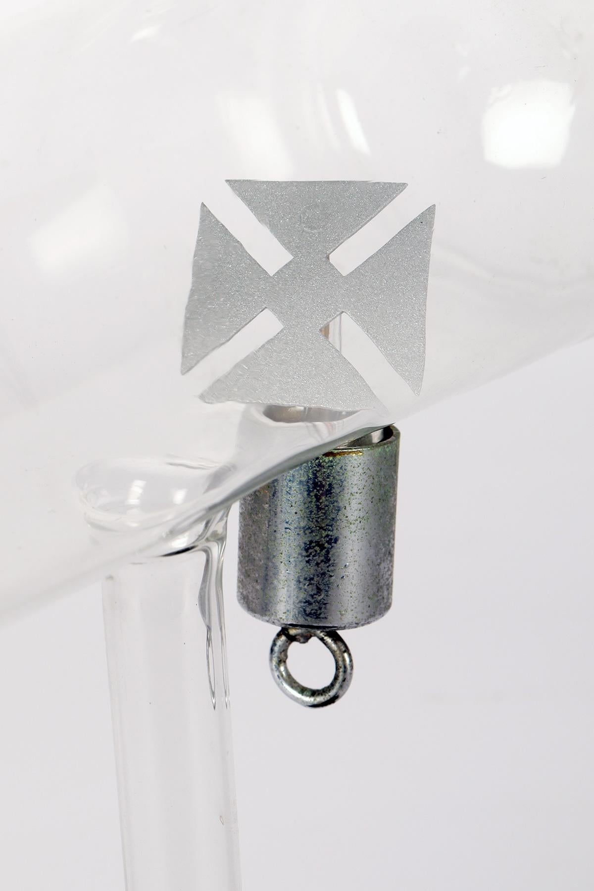 Glass scientific instrument: Crookes maltese cross tube, Italy 1900. For Sale 6