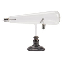 Glass scientific instrument: Crookes maltese cross tube, Italy 1900.