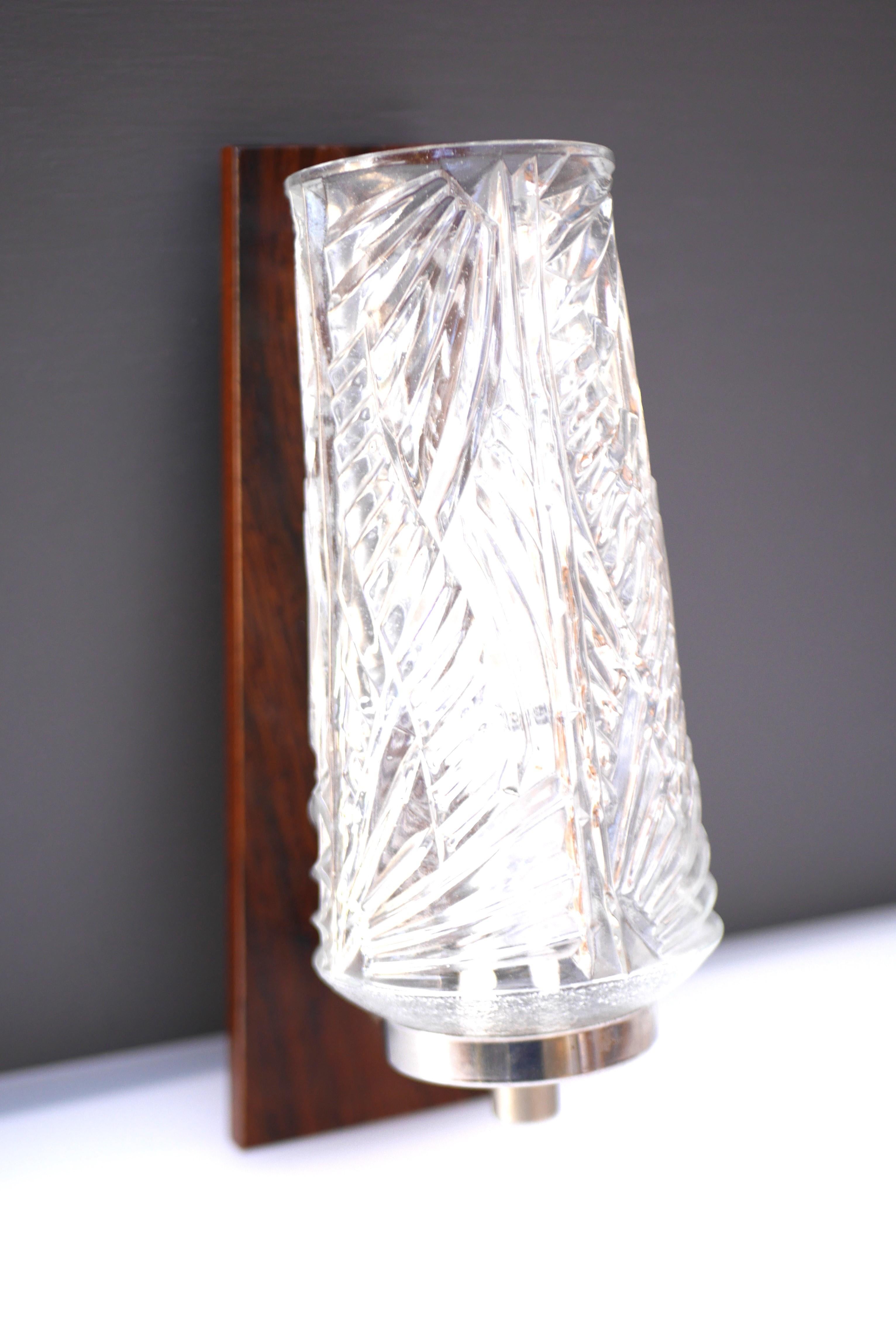 Swedish Glass sconces, Mid-century modern classic Scandinavian wall lights. For Sale