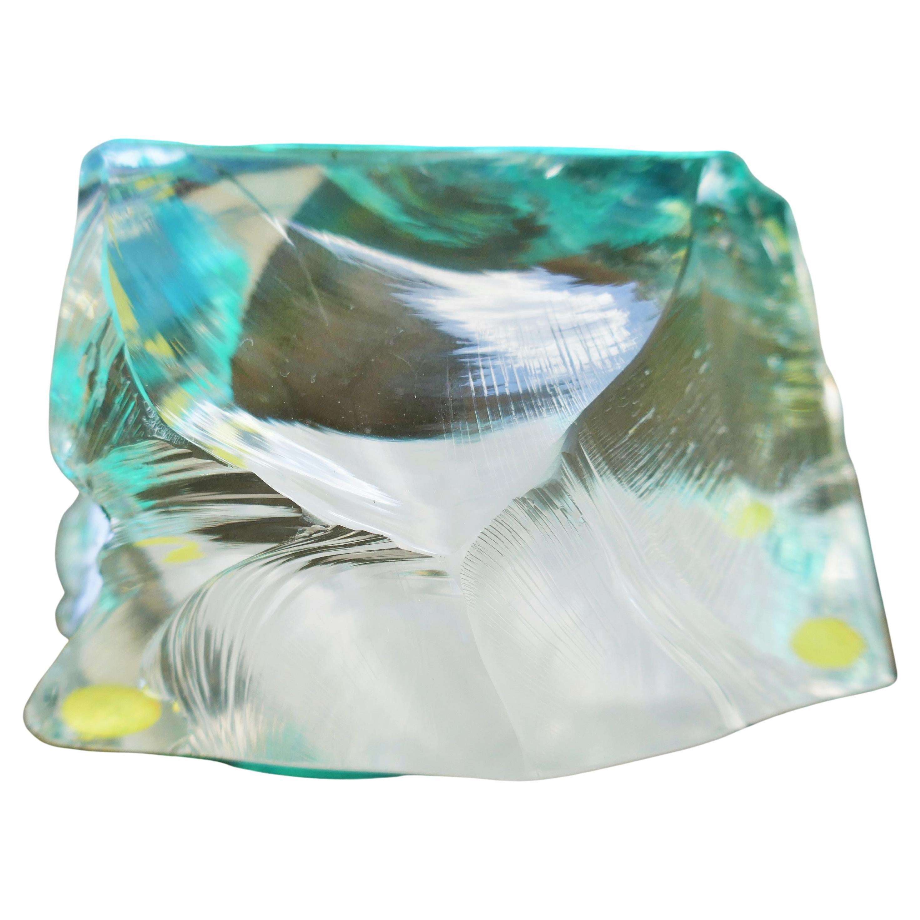 Glass sculpture attributed to Fontana Arte Erwin Burger - signed - America's Cup For Sale 8