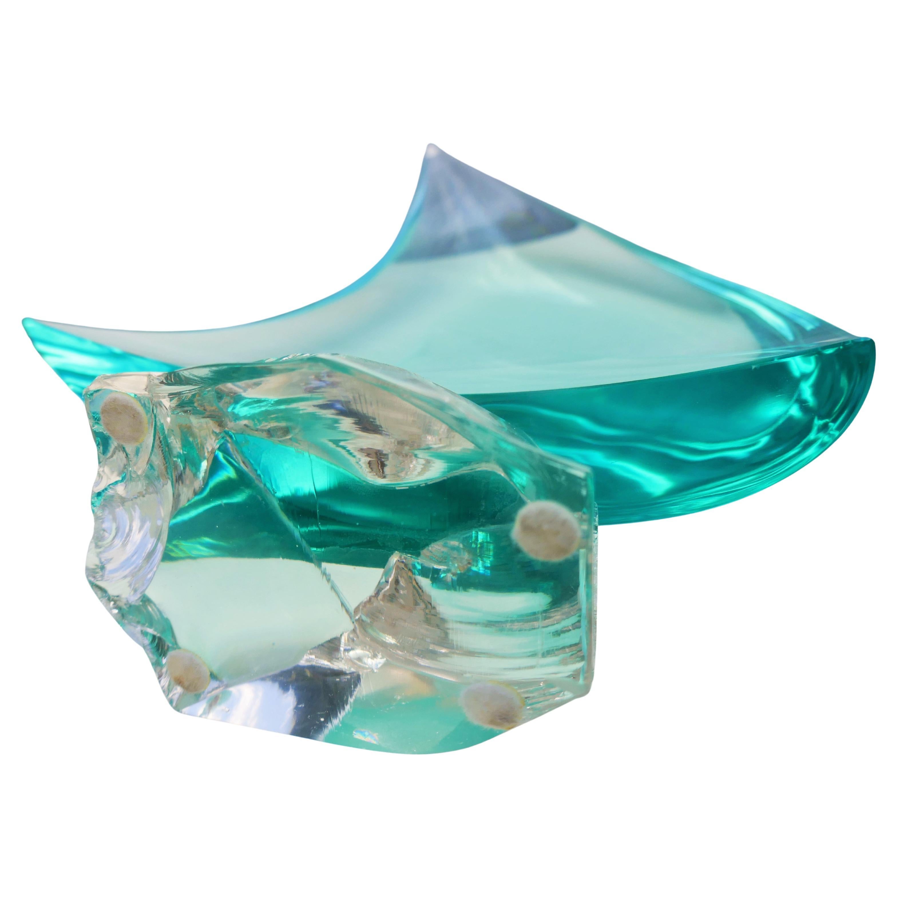 Glass sculpture attributed to Fontana Arte Erwin Burger - signed - America's Cup For Sale 9