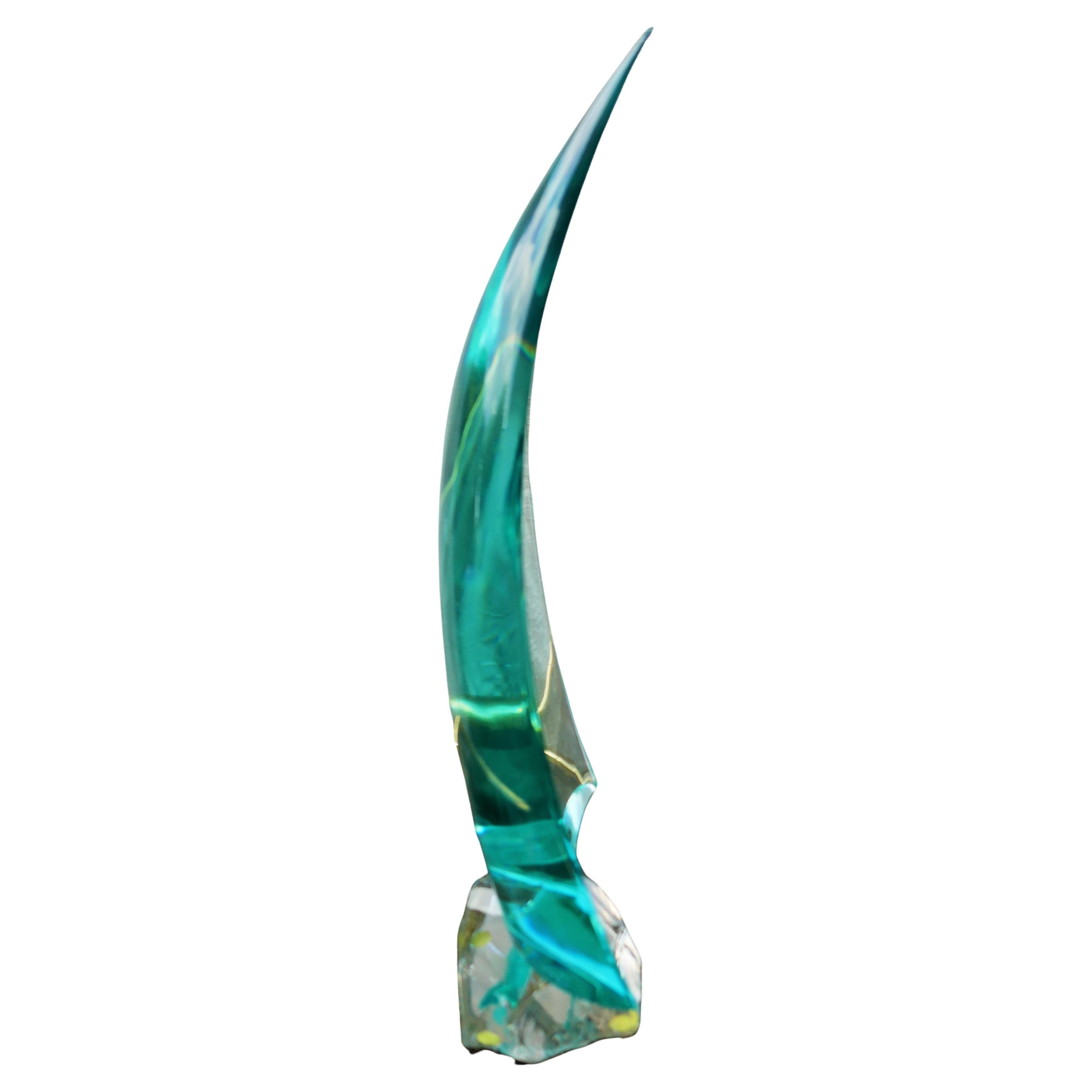 Glass sculpture attributed to Fontana Arte Erwin Burger - signed - America's Cup For Sale 2