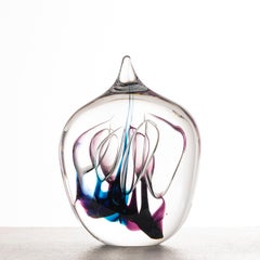 Glasskulptur aus Glas von HD-AZ für STUDIO AHUS Schweden, 1988