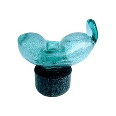 Glass Sculpture in a Shades of Blue by Cwetan Caczew, 1990s