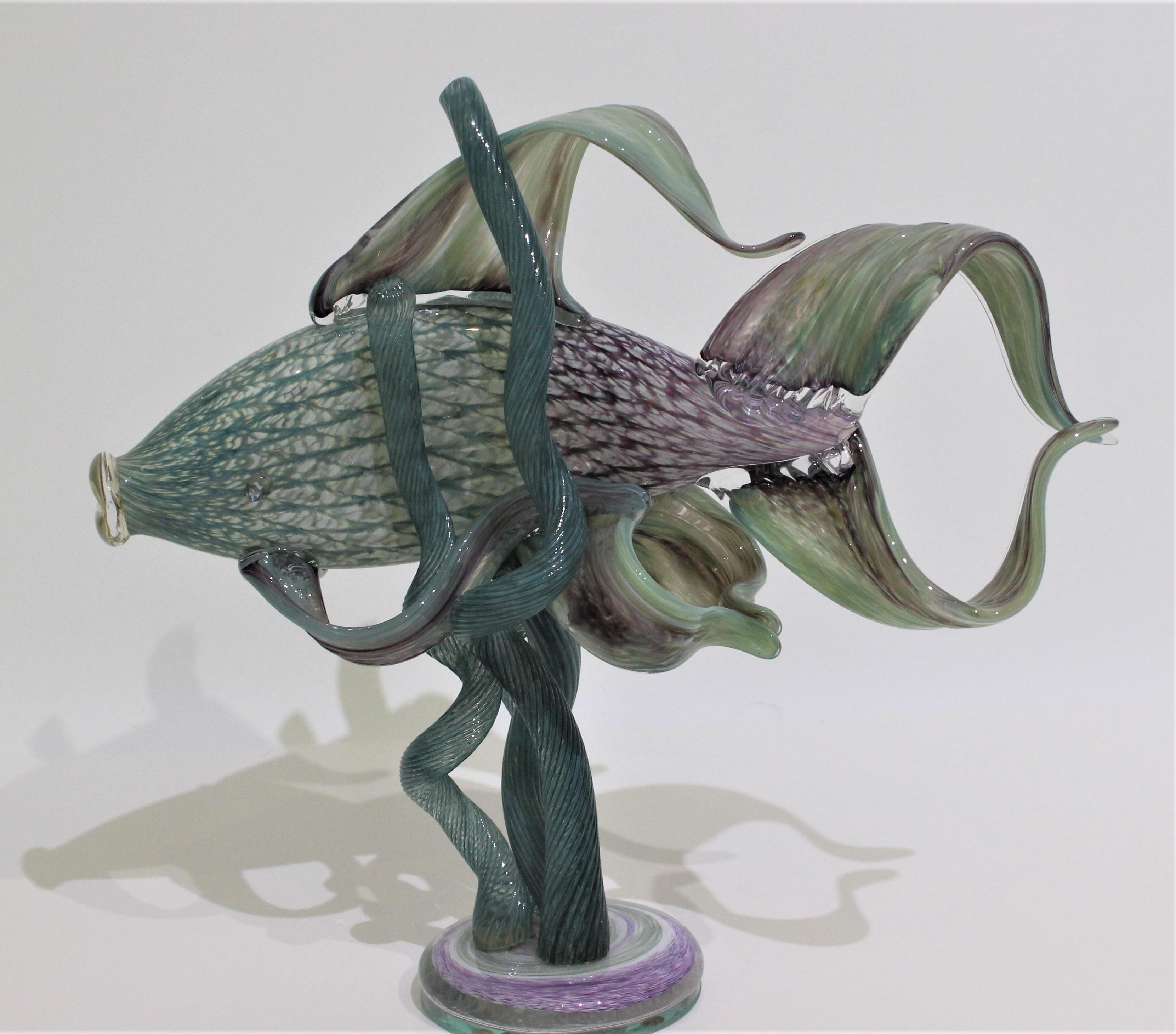 Hollywood Regency Glass Sculpture of an Exotic Fish