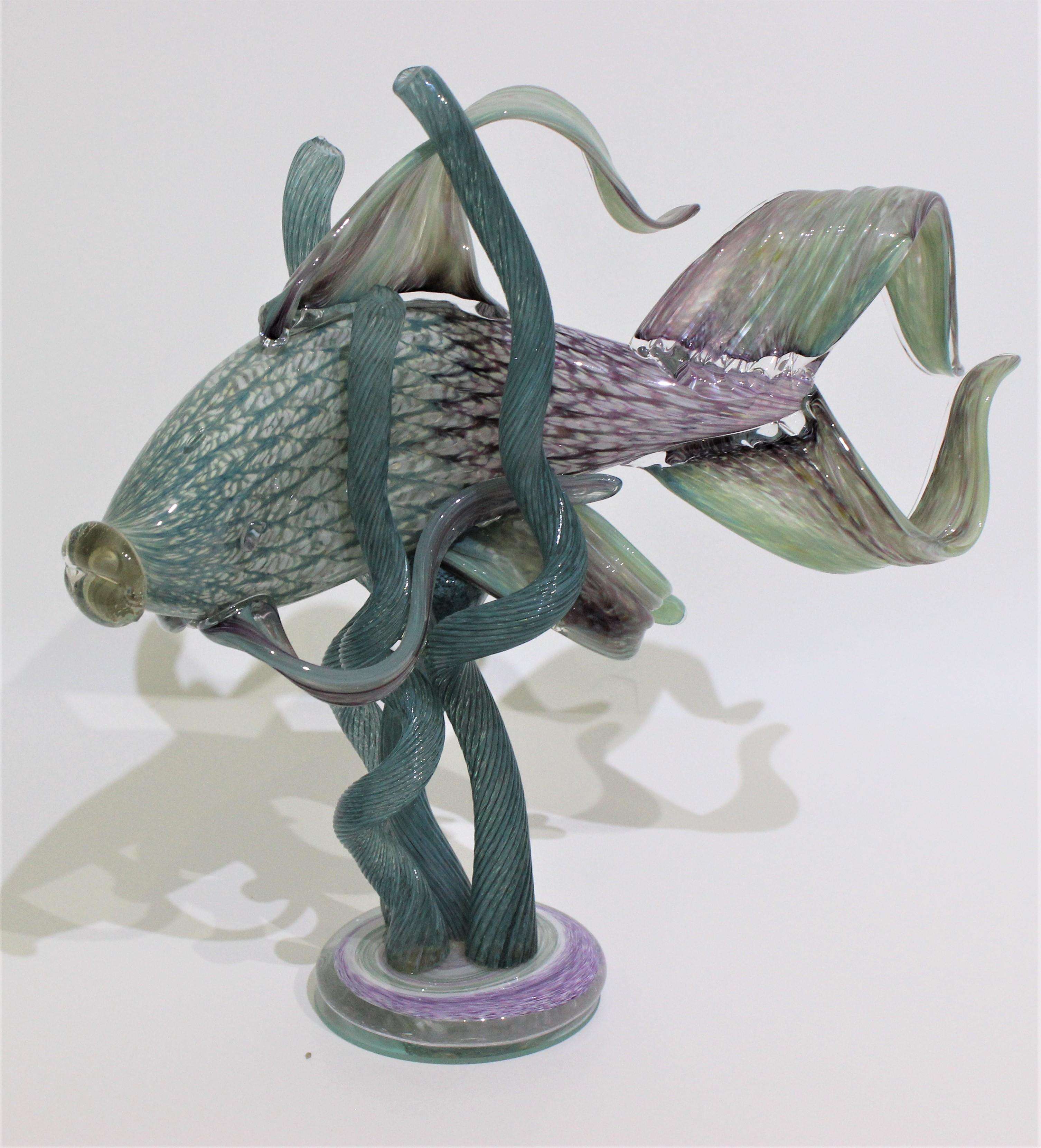 Art Glass Glass Sculpture of an Exotic Fish