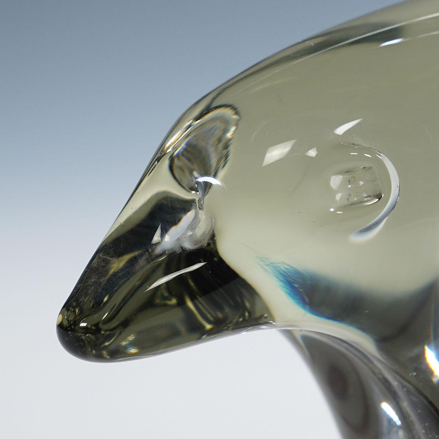 German Glass Sculpture of an Ice Bear Designed by Livio Seguso ca. 1970s For Sale