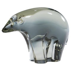 Escultura de cristal de un oso de hielo Diseñado por Livio Seguso ca. 1970s