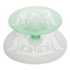 Vaso scultura in vetro della serie Tlingit Hat di Preston Singletary