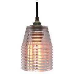 Glass Shade Vintage Industrial Striped Glass Hanging Light