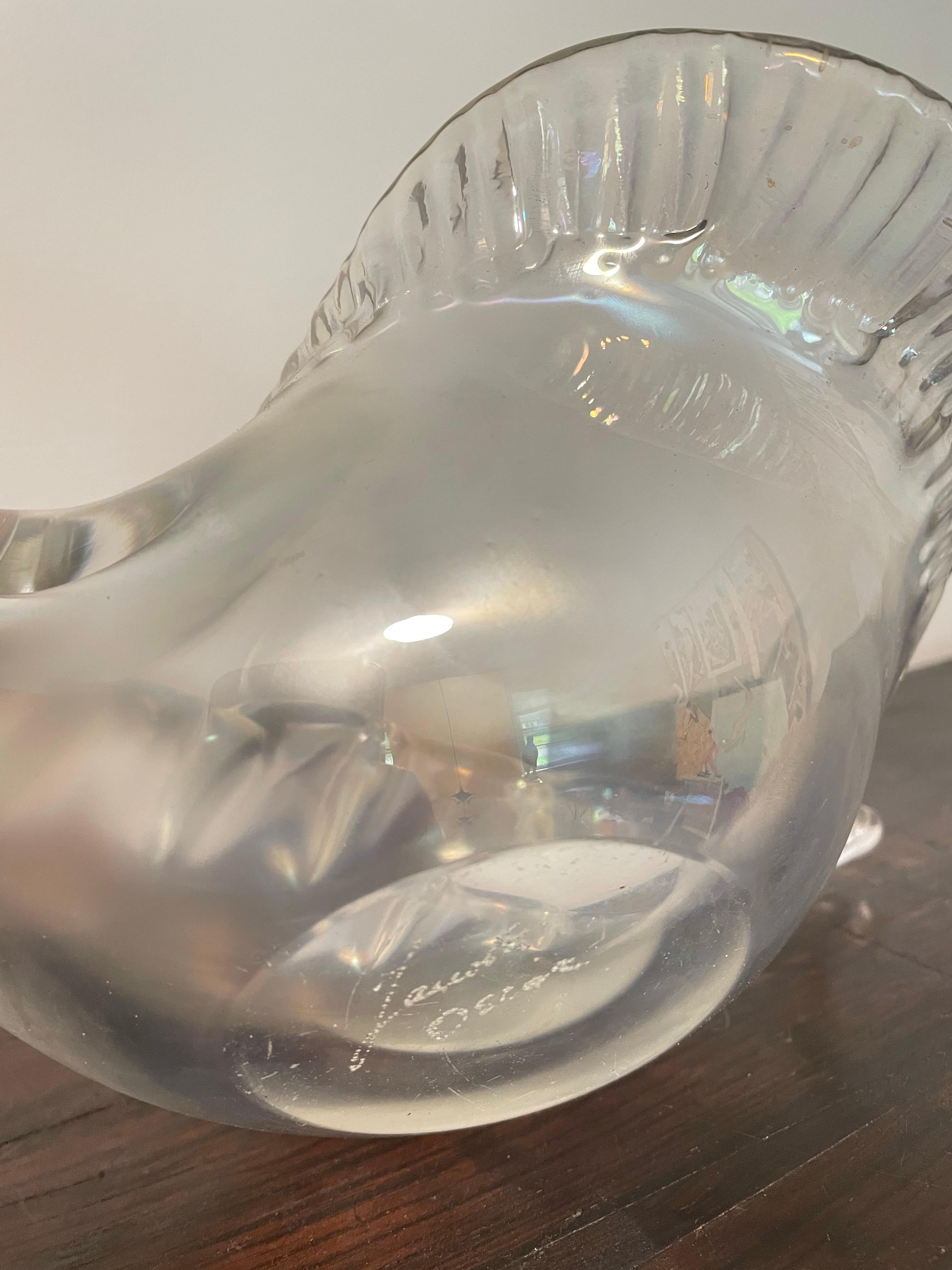 Mid-Century moderno Ciotola conchiglia in vetro di Oscar Zanetti in vendita