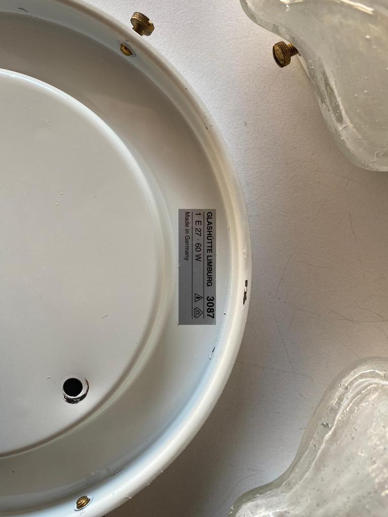 Raro par de candelabros en forma de concha de cristal de Limburg, años 70 Alemania en venta 7