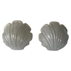 Paire d'appliques rares en forme de coquille de verre en verre par Limburg, 1970, Allemagne