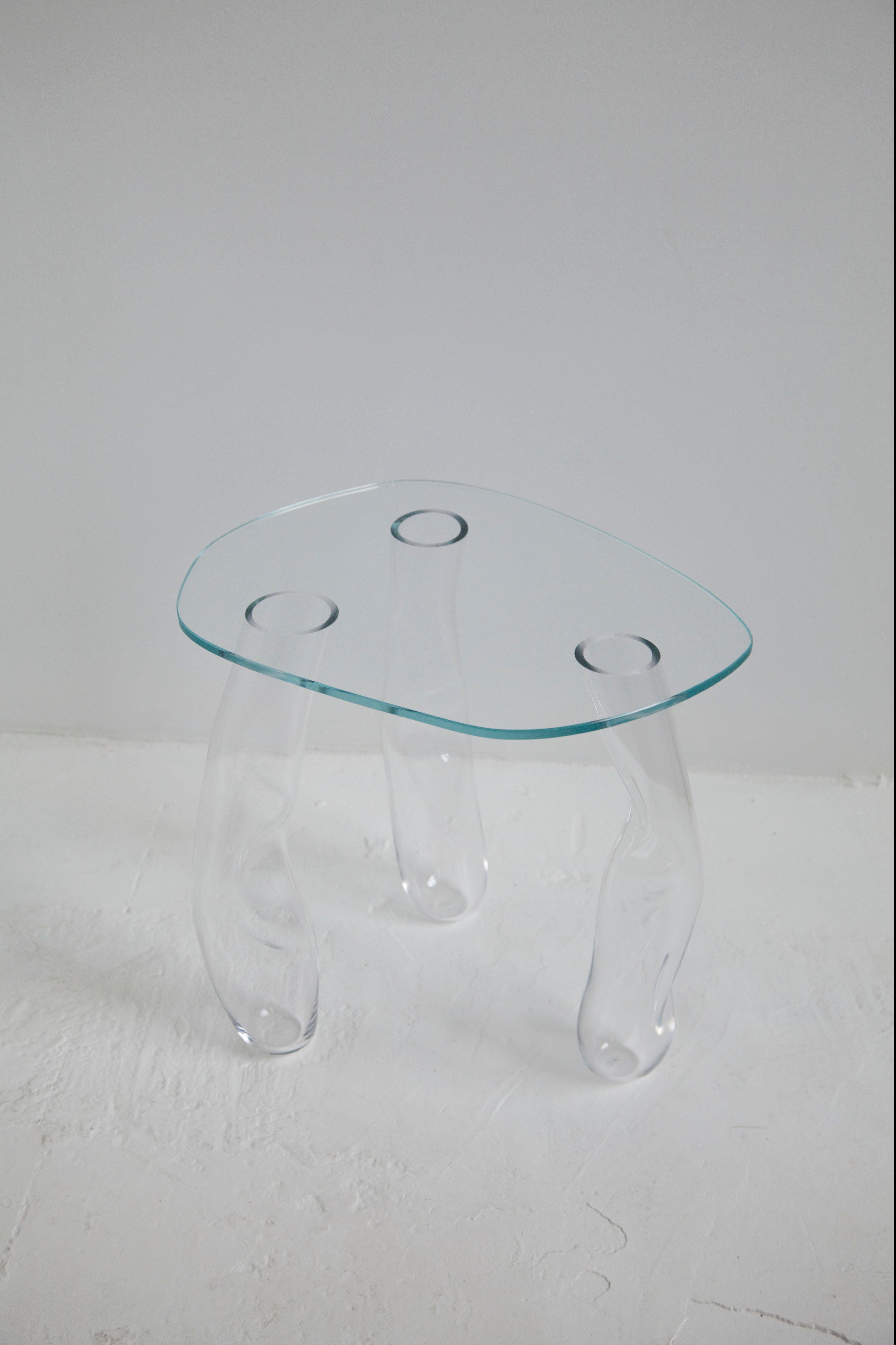 Glass side table by Clara Jorisch In New Condition For Sale In Montréal, CA