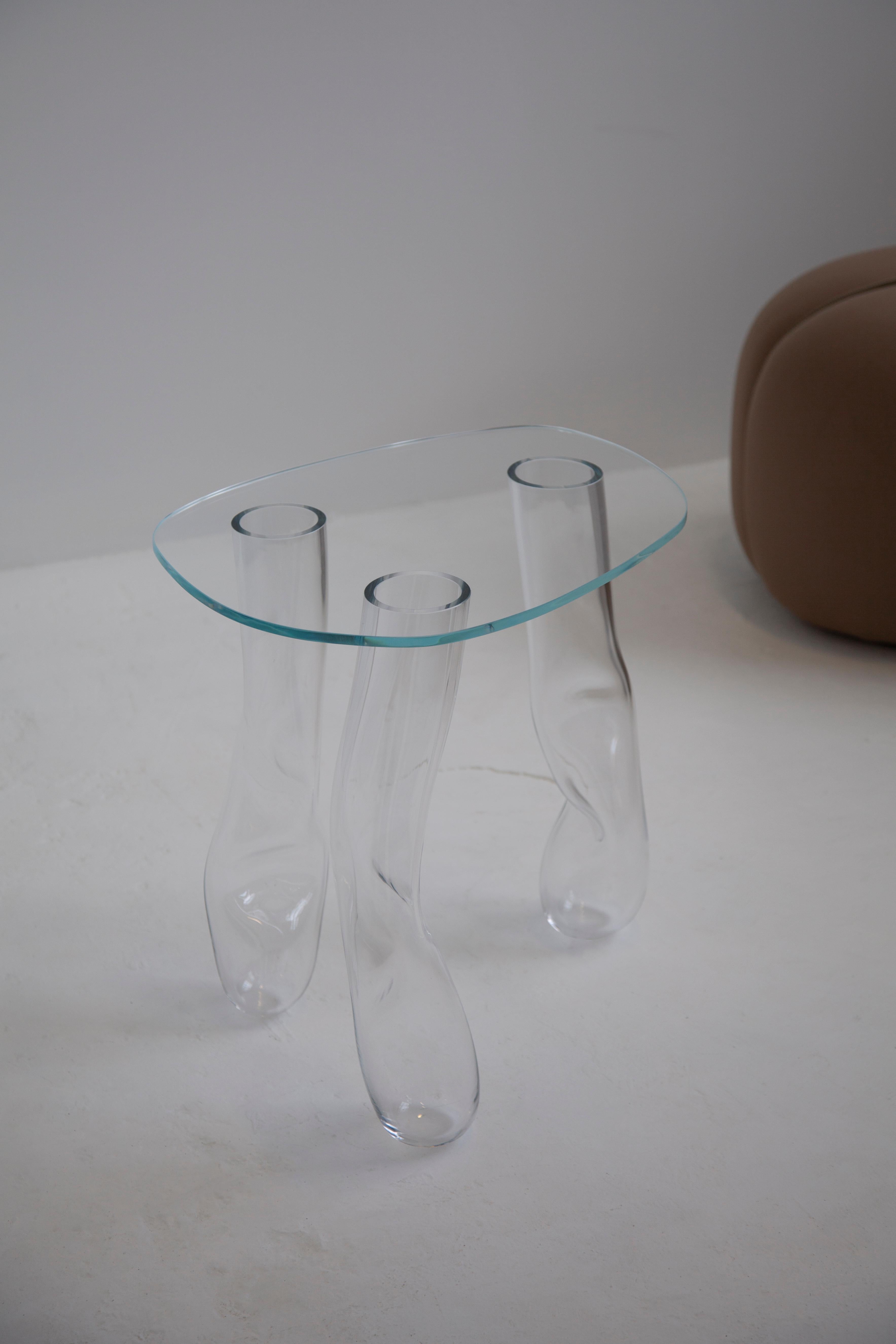 Glass side table by Clara Jorisch In New Condition For Sale In Montréal, CA