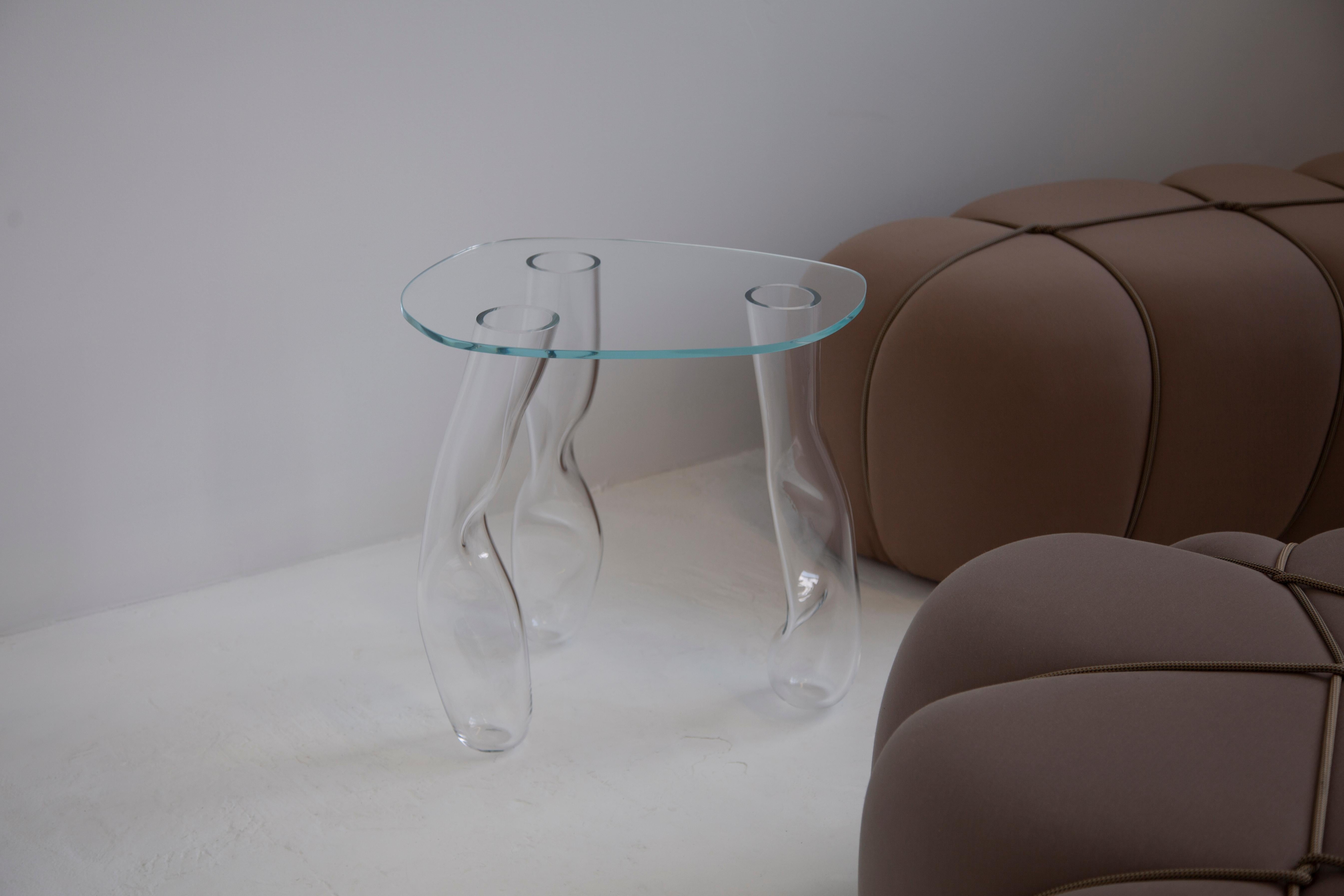 Glass side table by Clara Jorisch For Sale 1