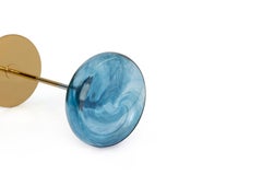 Glass Side Table, Titanium Plated Base, Lollipop