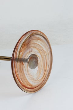 Glass Side Table, Titanium Plated Metal Base