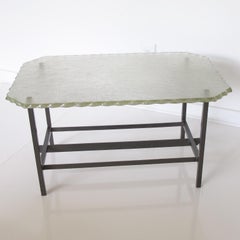 Glass Slab and Steel Side Table attributed to Fontana Arte, circa 1940