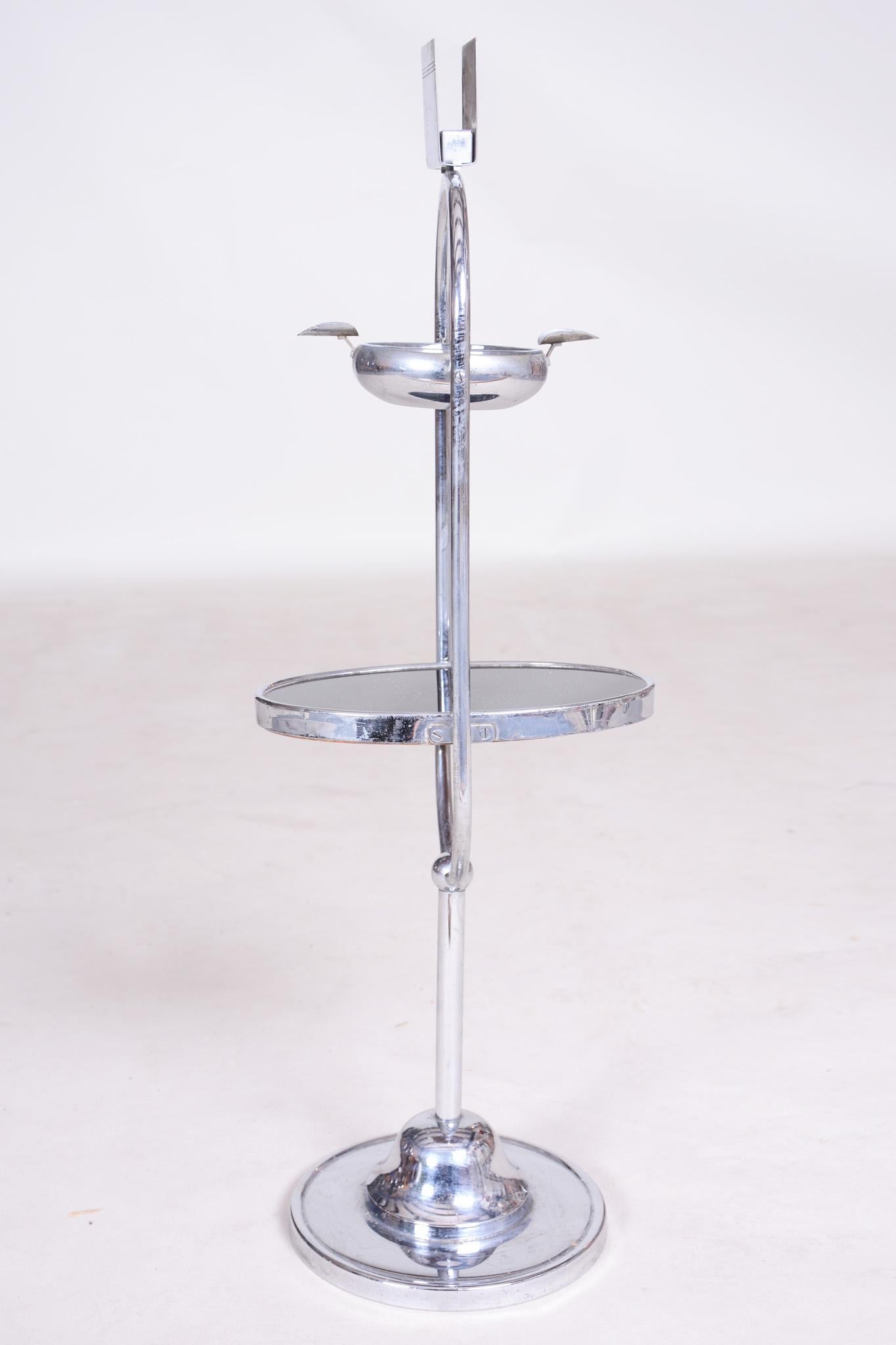 Glass Smoking Table Made in France, 1930s, Art Deco Style, Original Condition 4