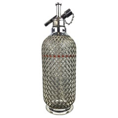 Glass Soda Siphon by Sparklets London with Wire Mesh