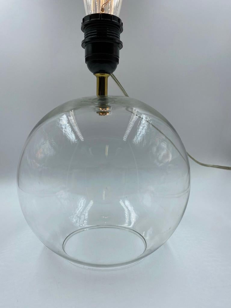 European Glass Sphere Table Lamp Recency Style, 1980s