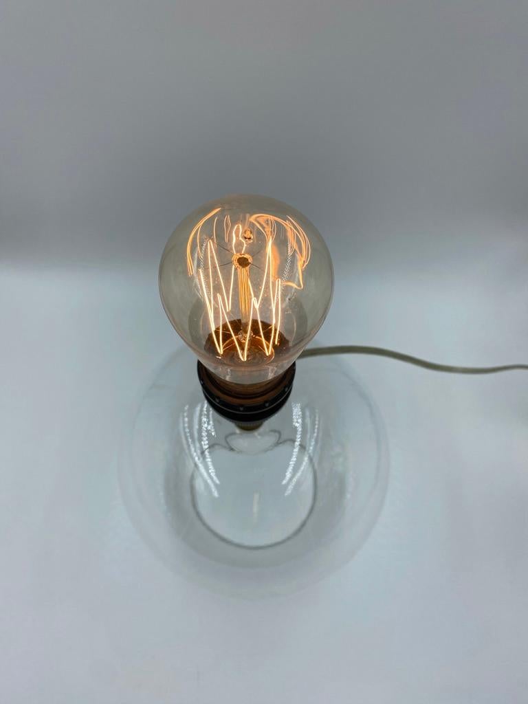 Hand-Crafted Glass Sphere Table Lamp Recency Style, 1980s