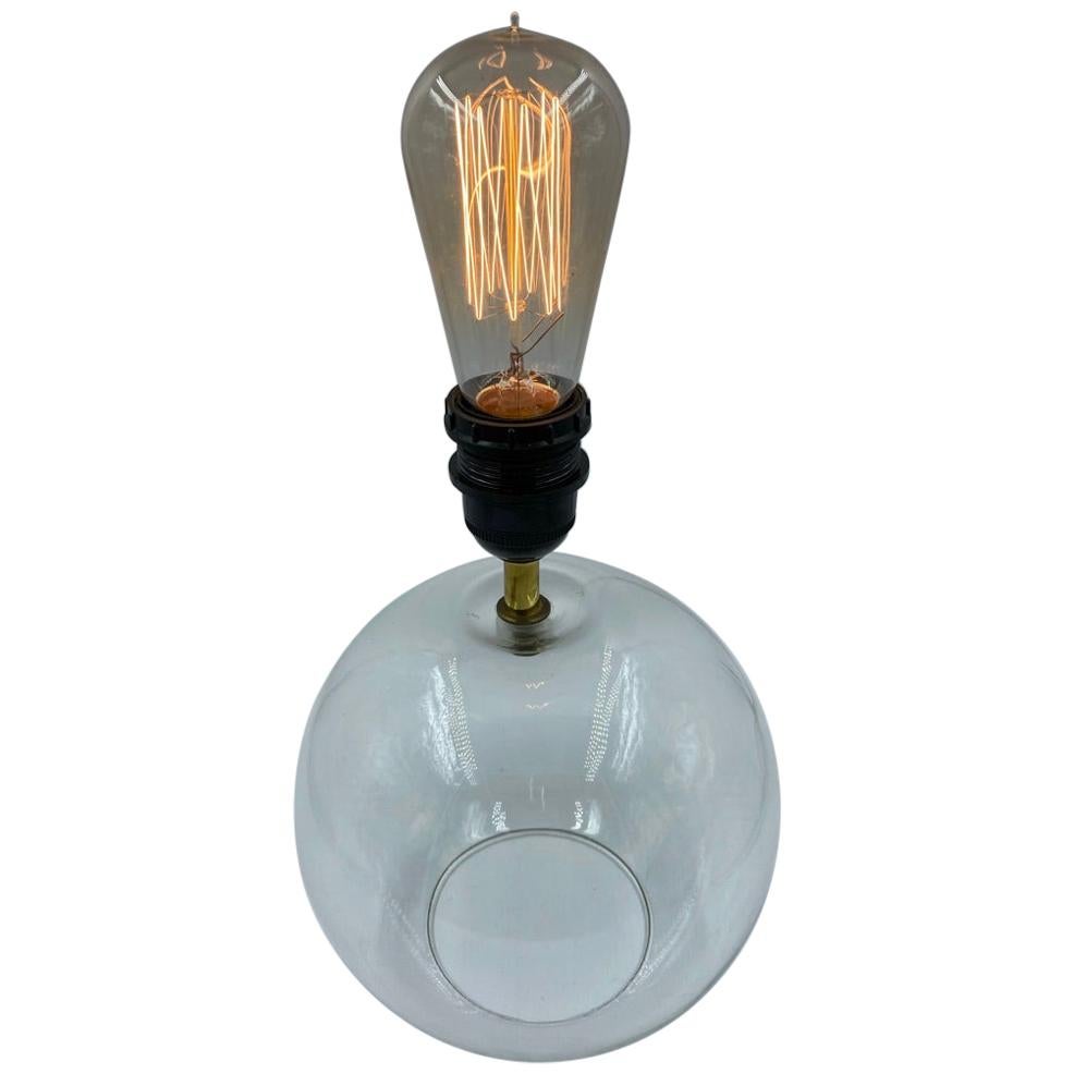 Glass Sphere Table Lamp Recency Style, 1980s
