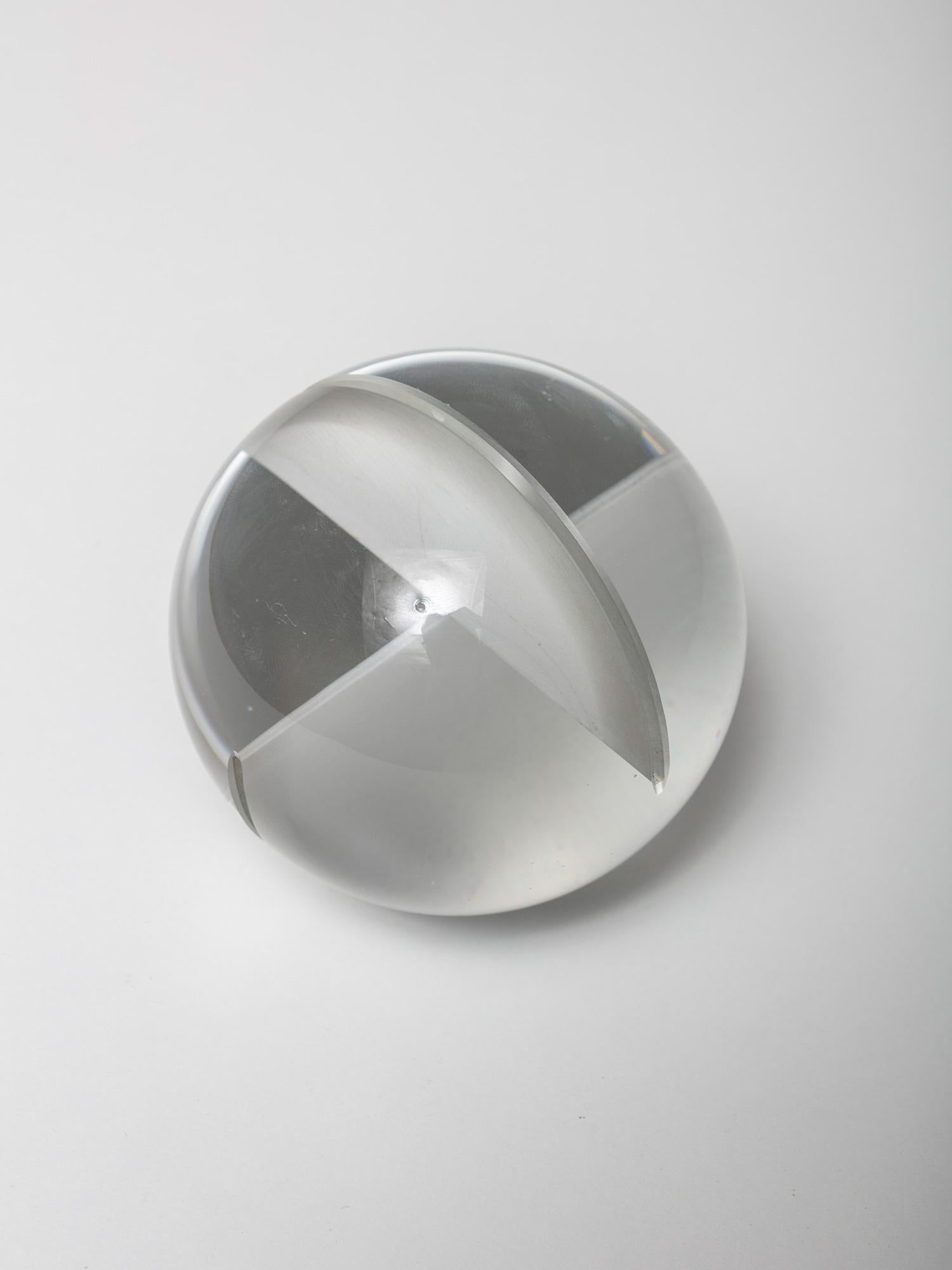 Crystal Spherical Sculpture by Floris Meydam for Leerdam, Netherlands, 1960s In Good Condition In Milan, IT