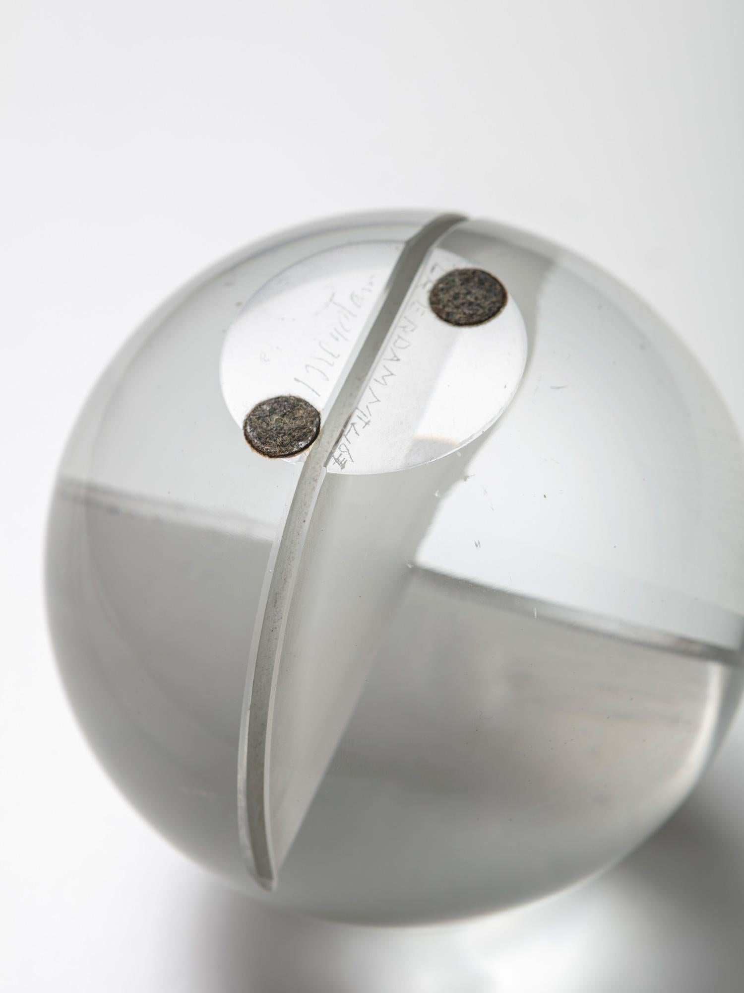 Mid-20th Century Crystal Spherical Sculpture by Floris Meydam for Leerdam, Netherlands, 1960s