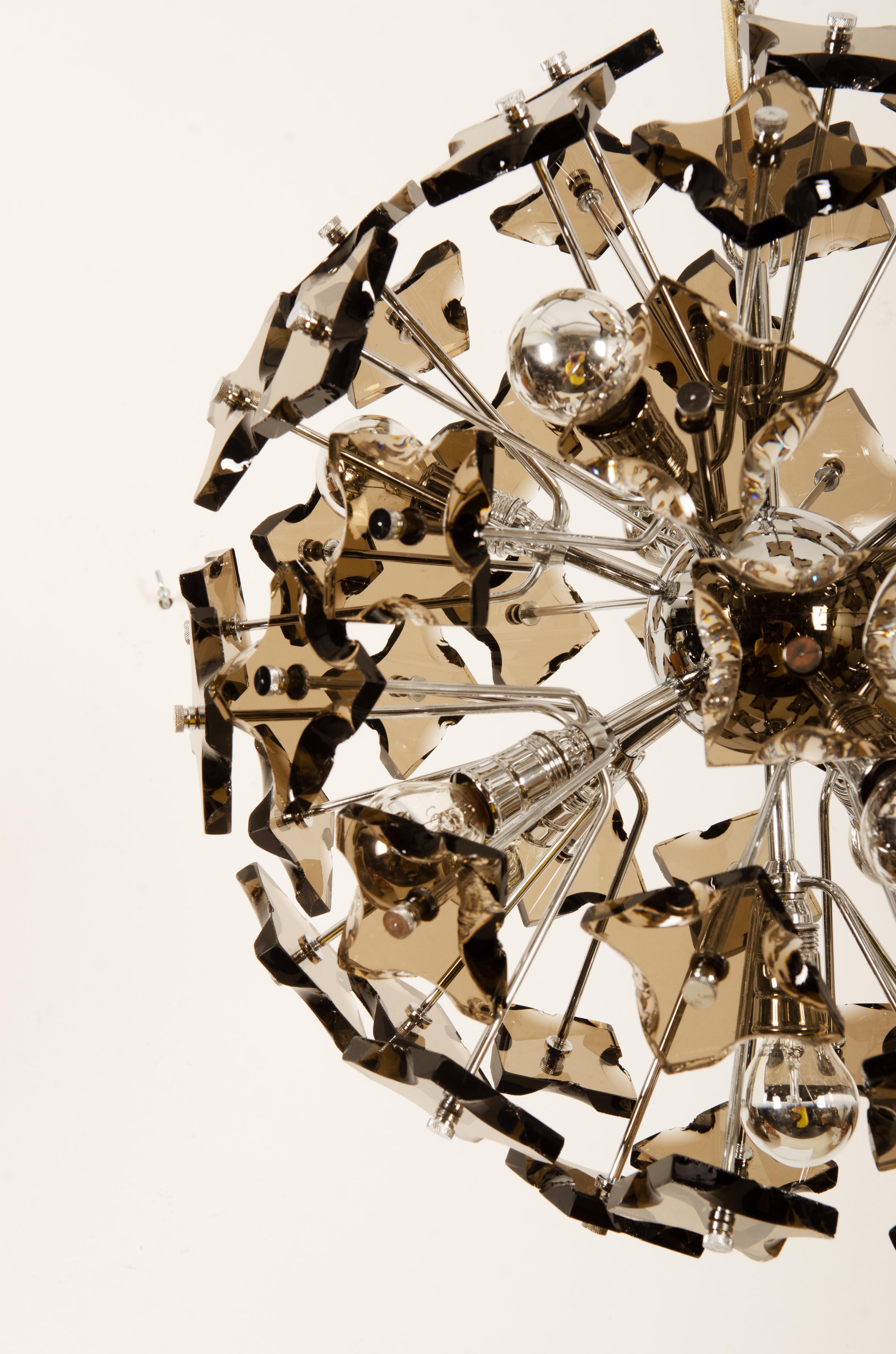 Mid-Century Modern Glass Sputnik Chandelier by Fontana Arte For Sale