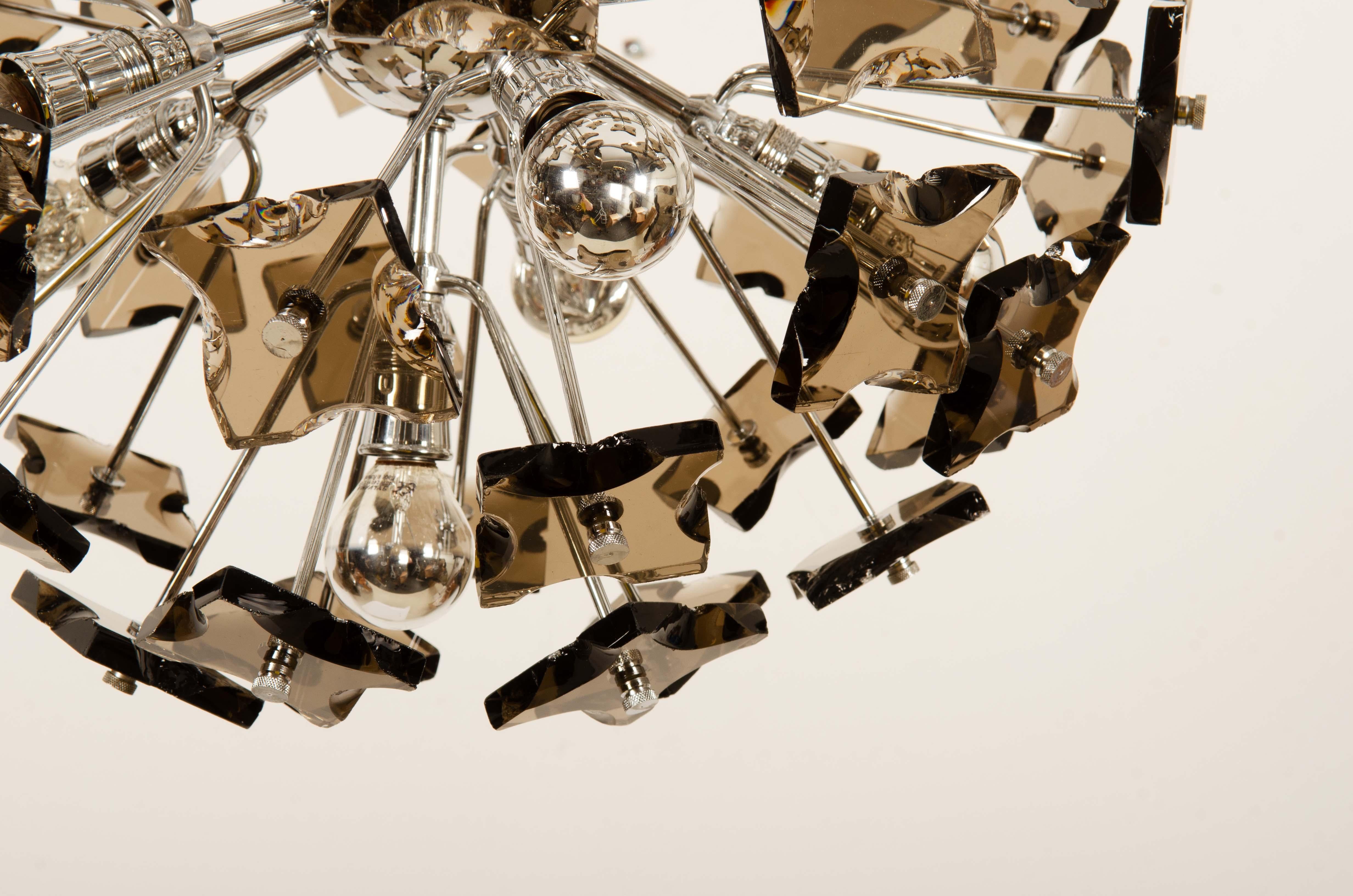 Italian Glass Sputnik Chandelier by Fontana Arte For Sale