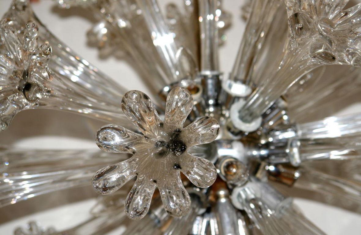 Glass Sputnik Chandelier In Good Condition For Sale In New York, NY