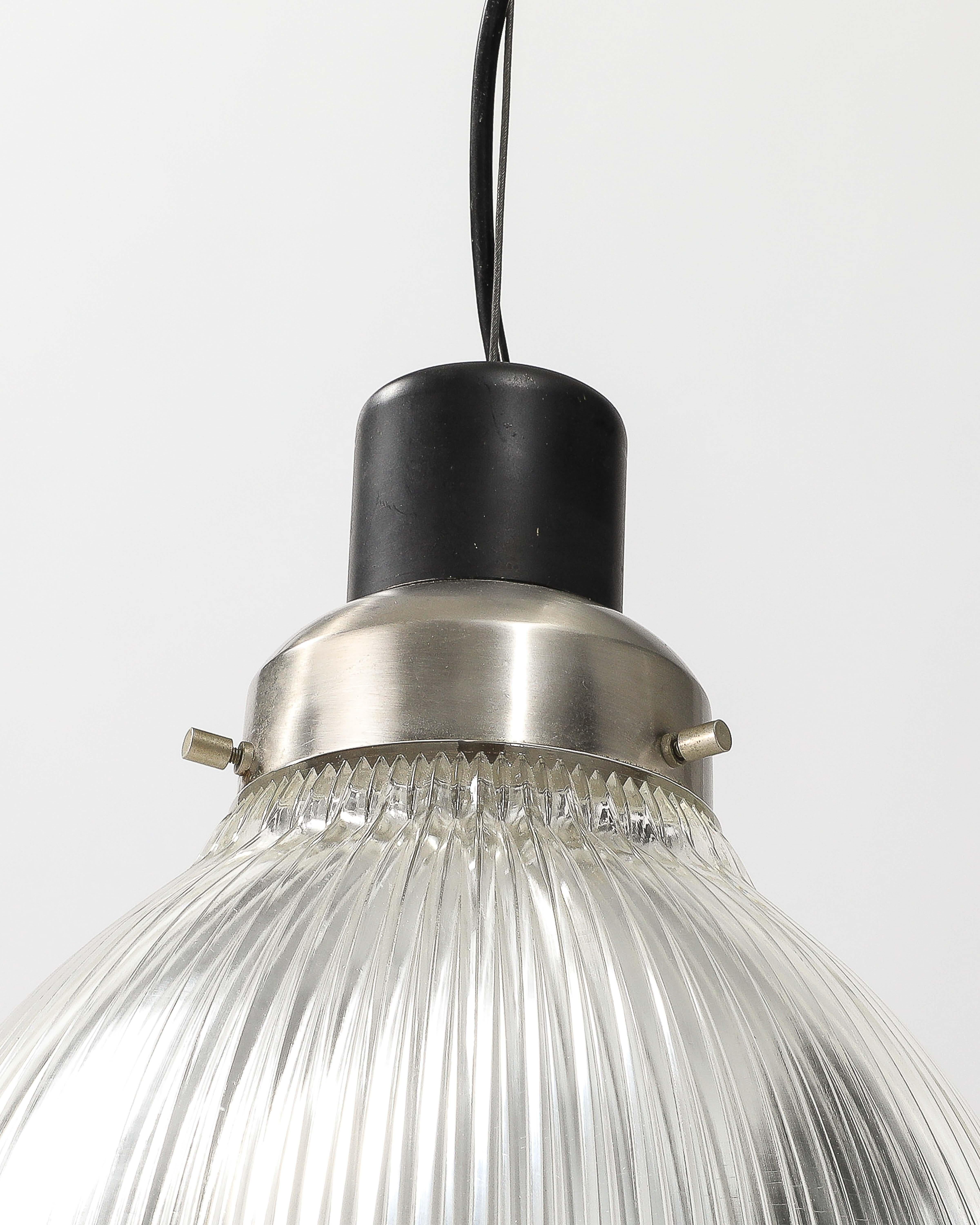 Lampada a sospensione in vetro, acciaio e smalto di B.B.P.R. per Artemide, Italia, 1950 circa. in vendita 6