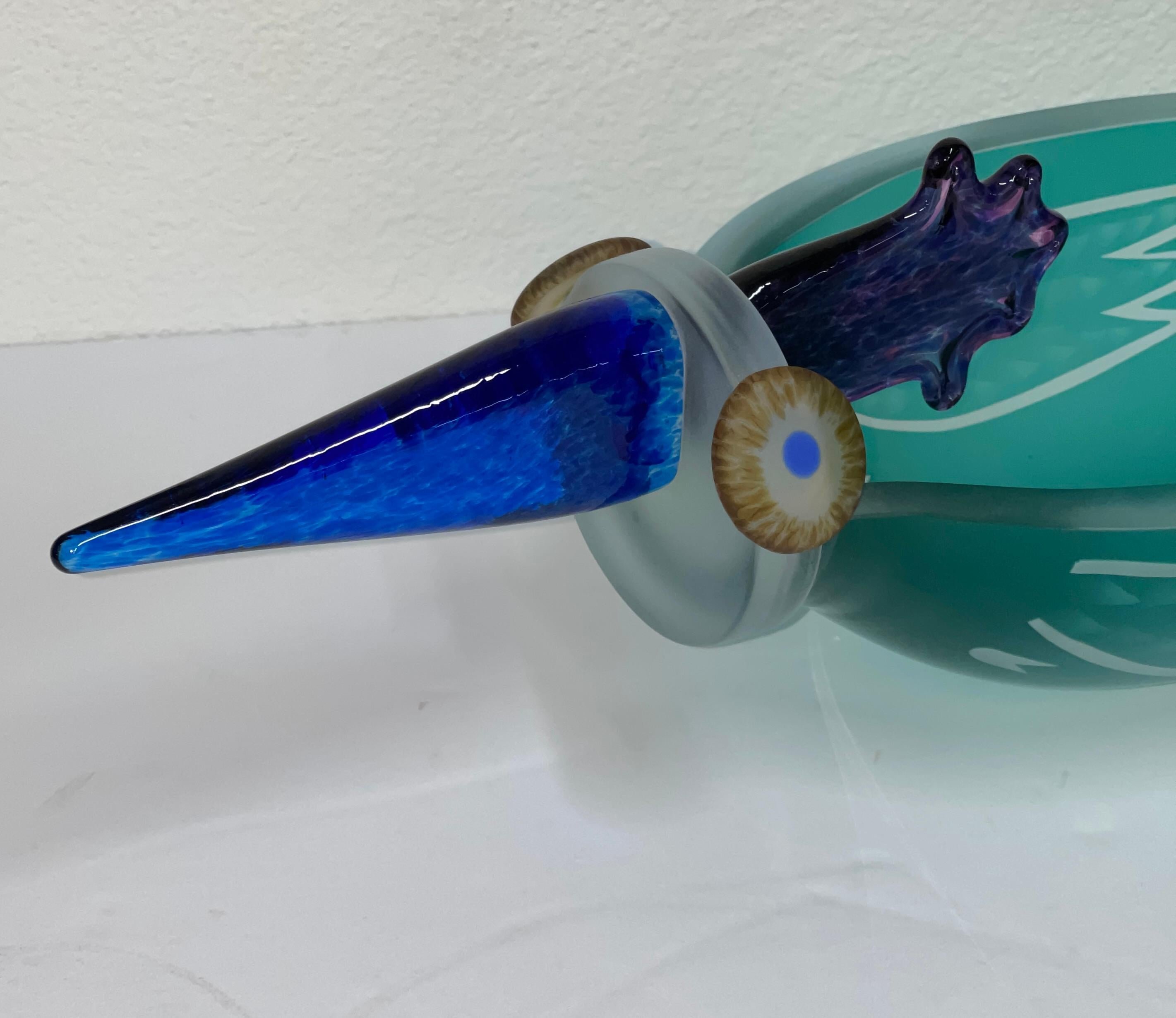 Glass Studio Borowski Whimsical Bird Vase In Good Condition In Palm Springs, CA