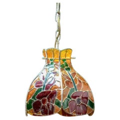 Lampada a sospensione in vetro, anni '60