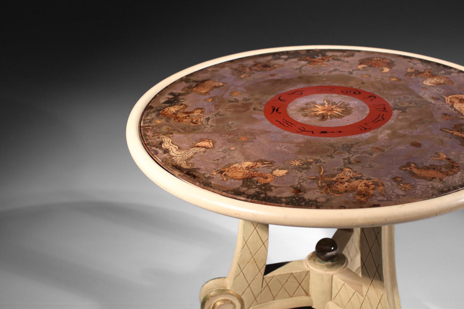 glass table and pedestal table  from the 40's attributed to Maison Jansen For Sale 2