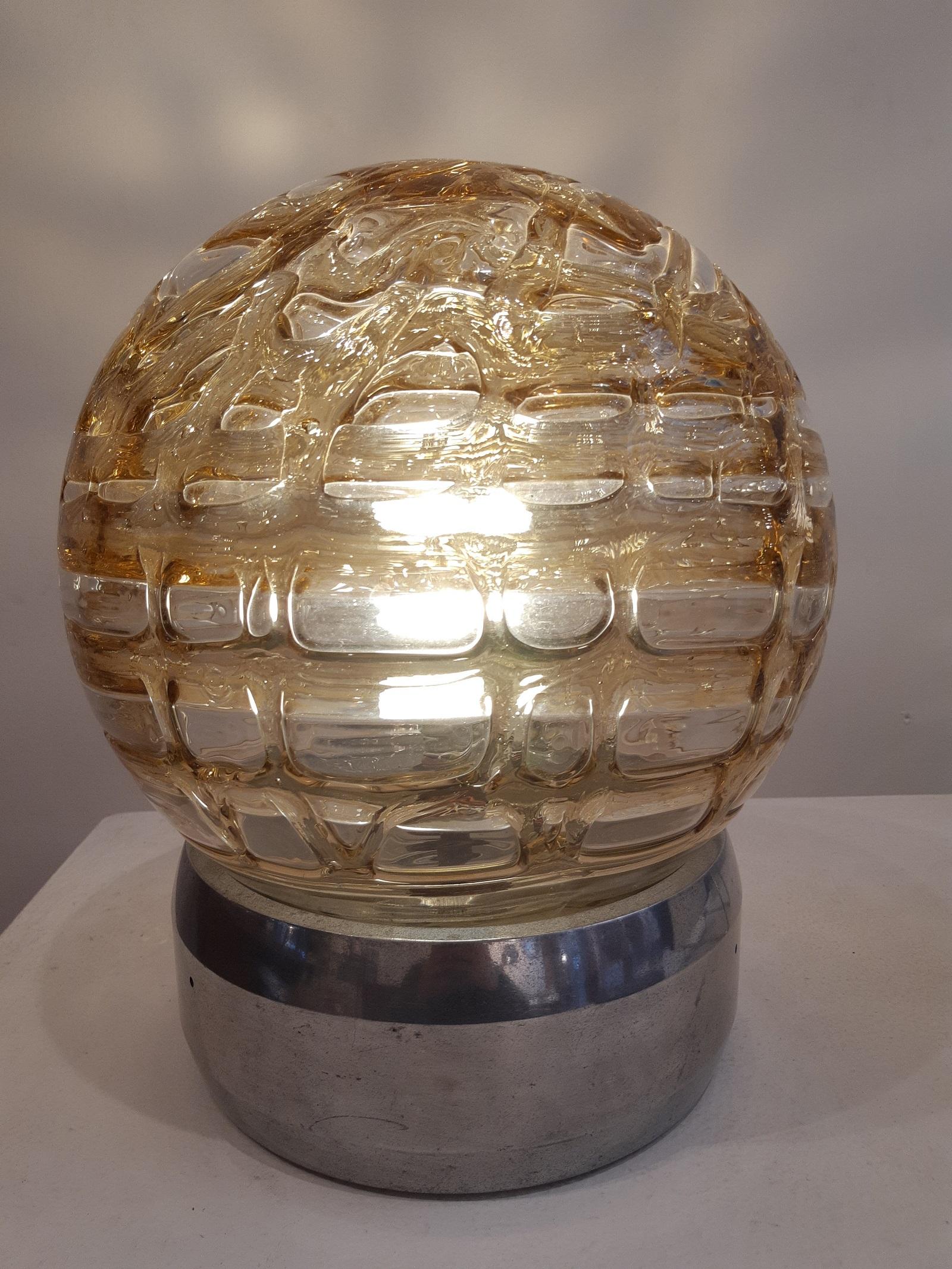 Glass Table Lamp, 1970, Netherlands In Good Condition For Sale In Toulouse, Midi-Pyrénées