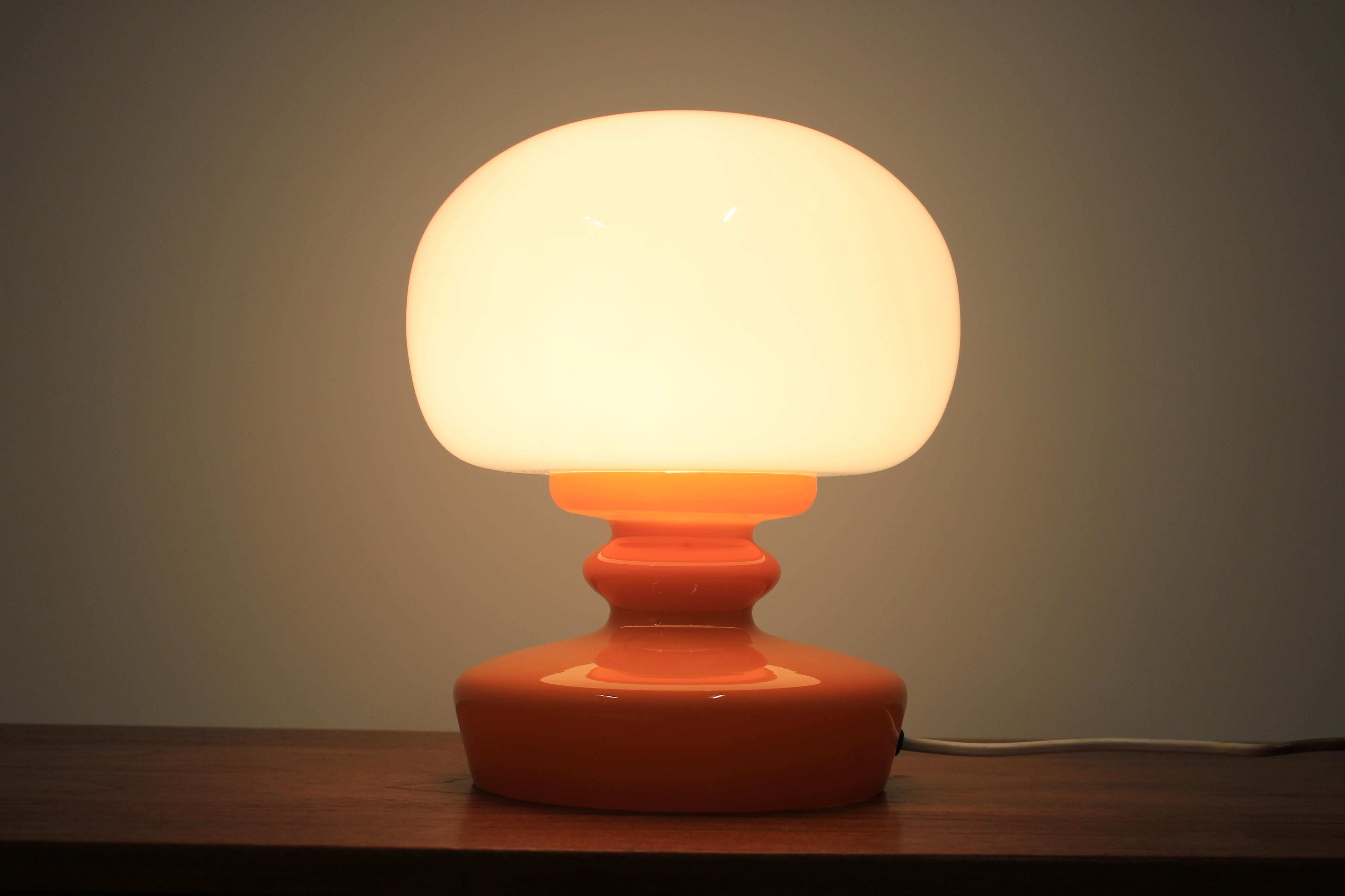 Mid-Century Modern Glass Table Lamp, 1970s